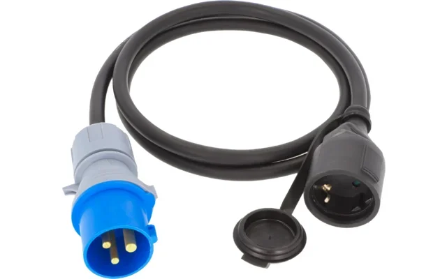 Cable adaptador Berger Conector CEE de 3 polos y acoplamiento de contacto de puesta a tierra 1,5 m