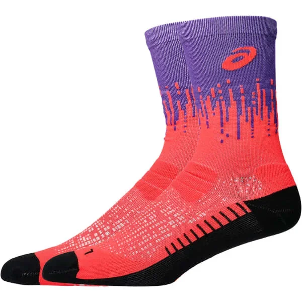 Calcetín runningASICSPERFORMANCE RUN SOCK CREW EDO PURPLE/FLASH RED