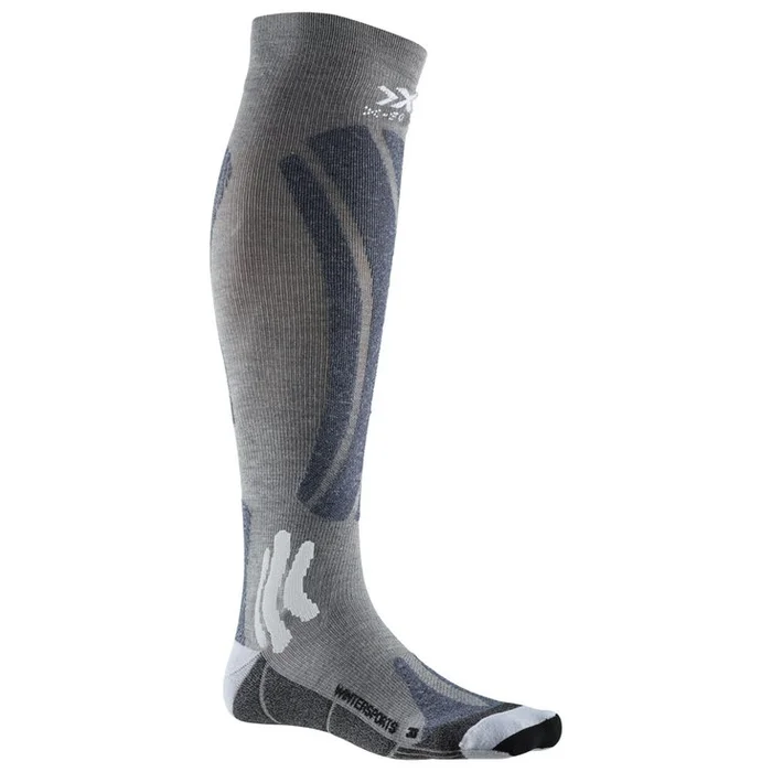 Calcetines X Socks Ski Merino Winterports 4.0 Black Grey White