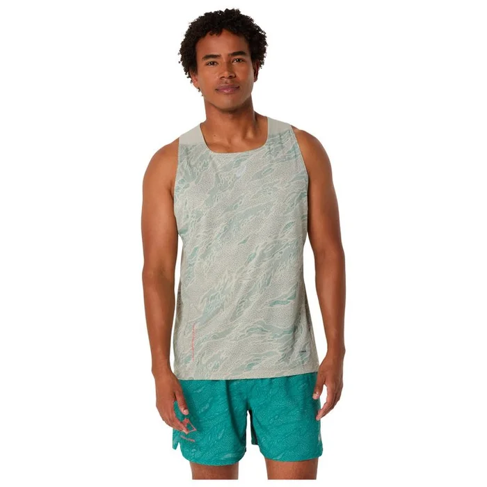 Camiseta de trail Asics Fujitrail Singlet White Sage Rainy Lake