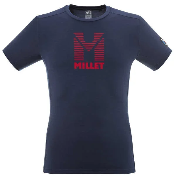Camiseta senderismoMILLETTRILOGY WOOL STRIPES SS M SAPHIR