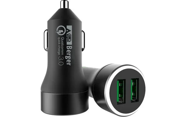 Cargador rápido Berger USB-Dual KFZ 12 V / 24 V 3 A