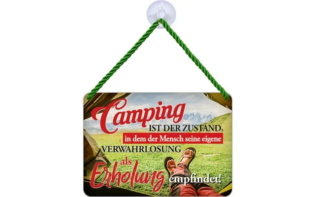 Cartel de estaño Camping es el estado