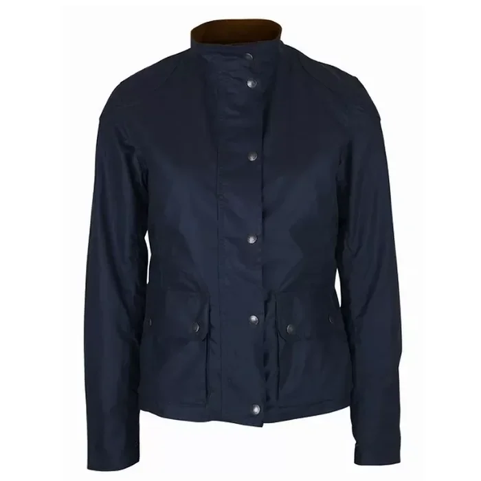 Chaqueta encerada Oxford Blue New York Biker Navy