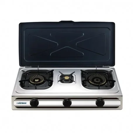 COCINA GAS 3 FUEGOS CON TAPA INOX AIRMEC AM120655