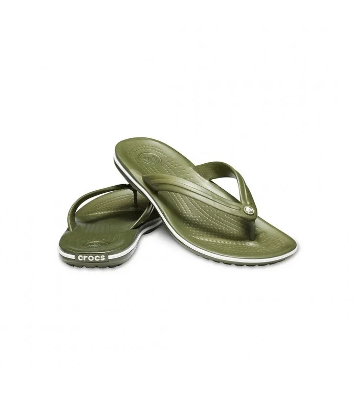 CROCS CROCBAN FLIP GREEN/WHITE