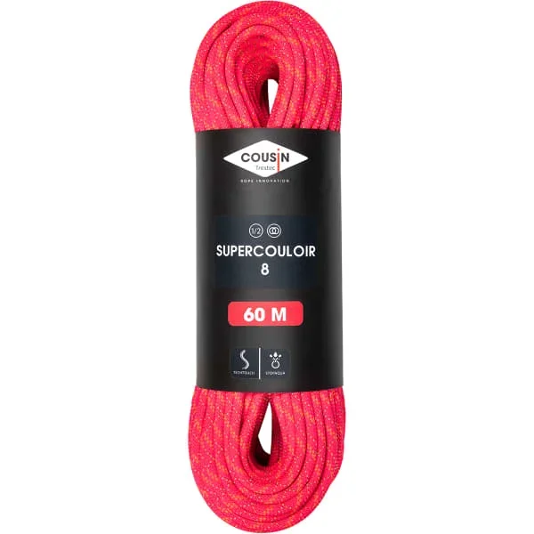 Cuerda alpinismoCOUSINSUPERCOULOIR 8.0 60M PINK RASPBERRY