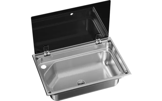 Fregadero cuadrado Dometic CVS1525G con tapa de cristal