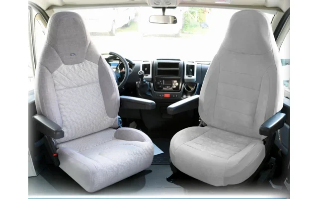 Funda de asiento con reposacabeza integrado gris claro 2 uds. Venus Ideametrica