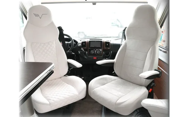 Funda de asiento con reposacabeza integrado y correas gris claro 2 uds. Venus D Ideametrica