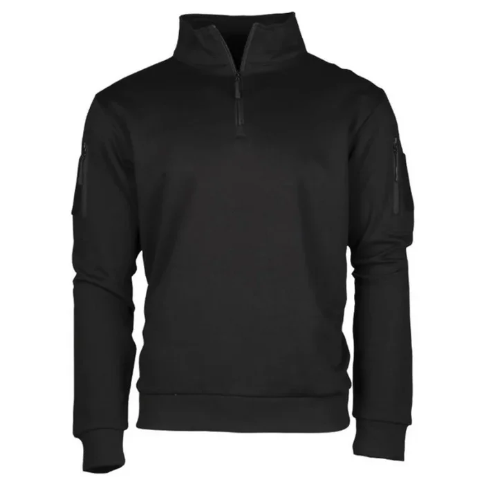 Jersey Táctico Negro con cremallera 60% algodón, 40% poliéster