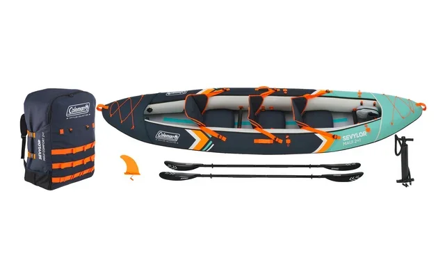 Kit kayak hinchable Coleman Sevylor Maui 2+1 para 2 adultos y 1 niño incl. 2 remos / bolsa impermeable / portabebidas / bomba de aire