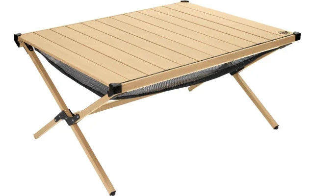 Mesa enrollable 89 x 70 cm de aluminio con aspecto de bambú Tavira Camplife