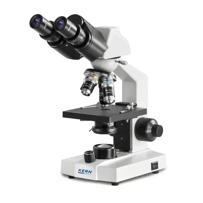 Microscopio de luz transmitida (esuela) binocular Achromat 4/10/40: WF10x18: 0,5W LED, recharge