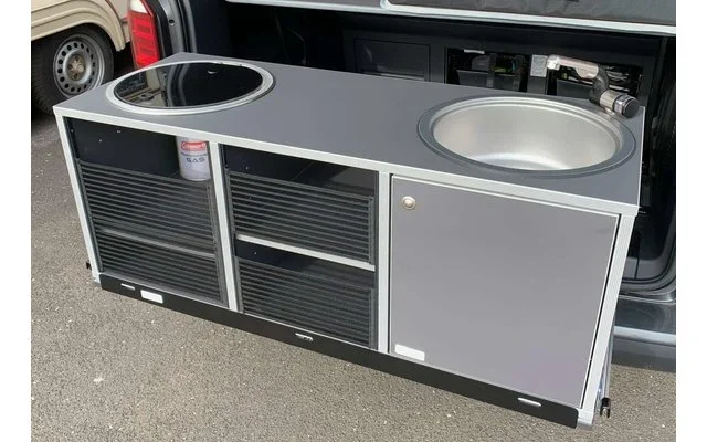 Mueble de cocina camper para extracción por puerta trasera L küchenBOXX Cube BusBoxx