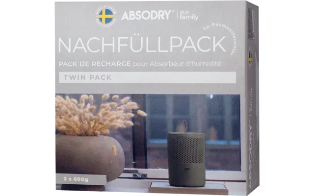 Paquete de recambio Absodry Duo Family con fragancia fresca para la Serie 6 y Percha con 2×600 g
