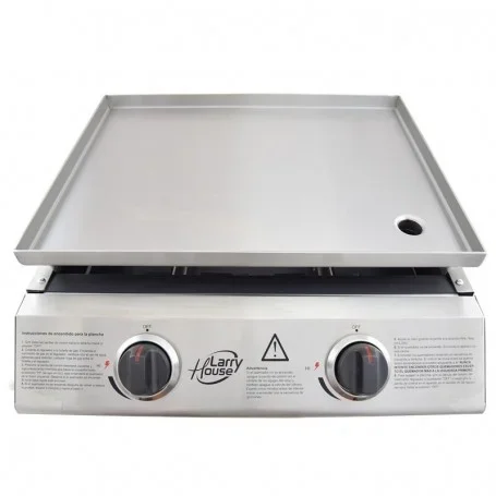PLANCHA DE ASAR GAS 2 FUEGOS INOXIDABLE LARRYHOUSE LH1644