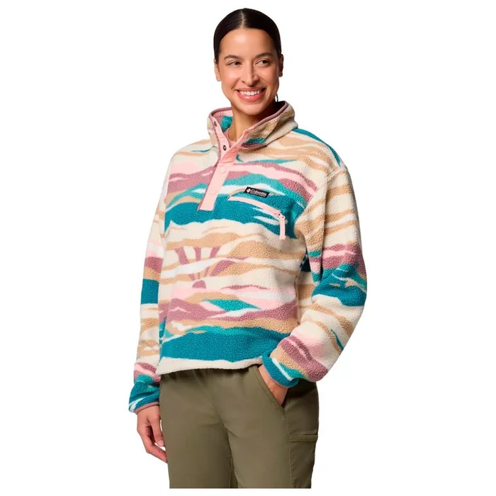 Polar Columbia Helvetia II Printed Cropped Half Snap W River Blue Rogue Valley