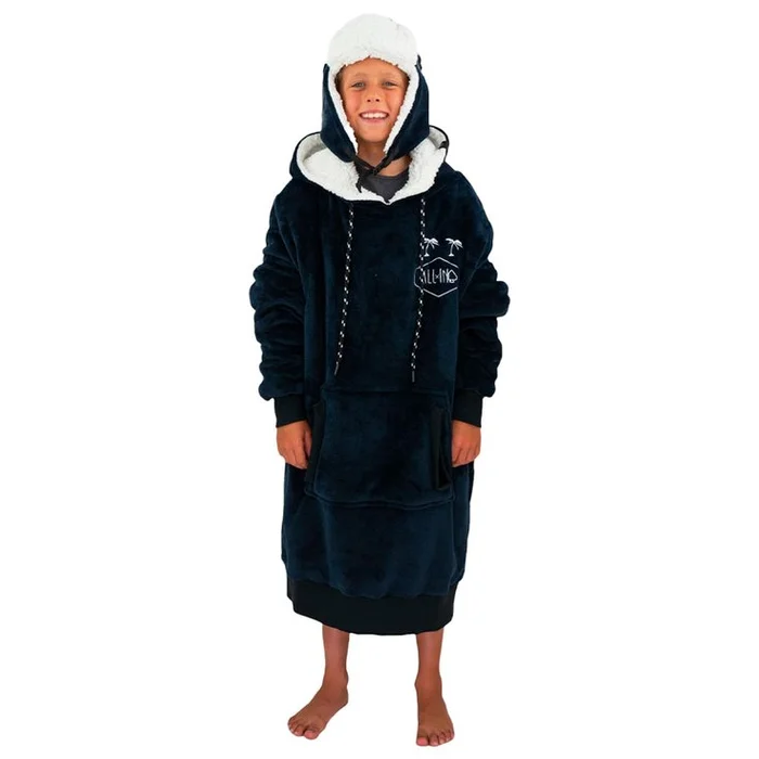 Poncho All-In Poncho Plaid Junior Grey Blue