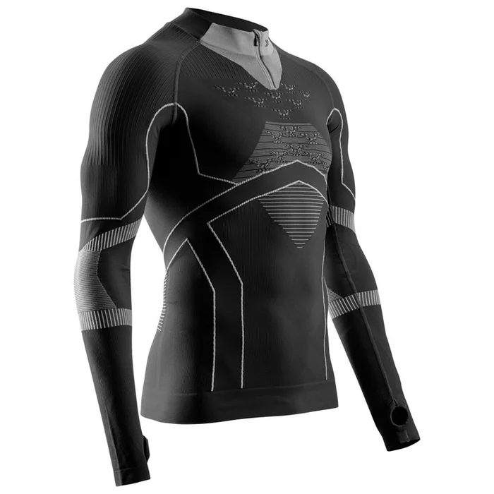 Ropa interior técnica X Bionic Code Energy Accumulator Light Shirt Ls 1/2 Zip Black Light Grey