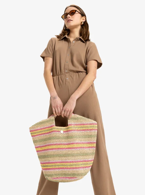 Roxy Coco Pearl Tote Bolsa de Playa con Asas para Mujer