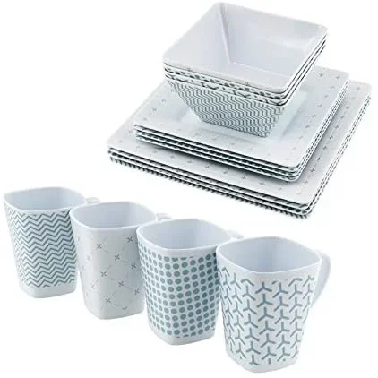 SET MELAMINA 16 PCS. CARREE SCANDIC