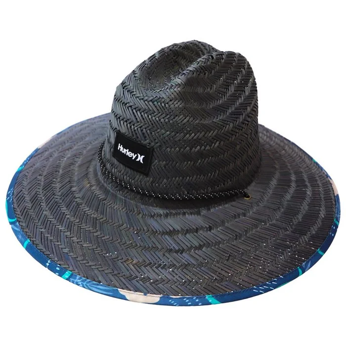 Sombrero Hurley Java Straw Hat Black Blue