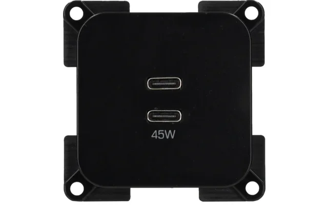 Unidad de carga HABA C-line Double USB-C de 45 W con terminal de conexión para vehículos / interiores